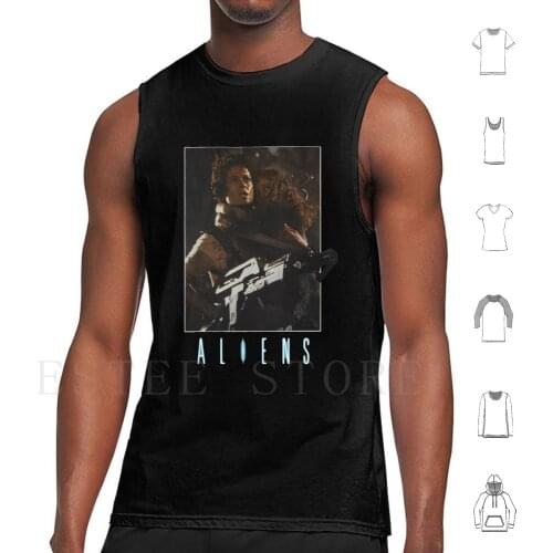Ripley & Newt Tank Tops Vest Sleeveless Movie Sigourney Weaver Sci Fi Ripley Newt Scienc Fiction Film James Cameron Gun
