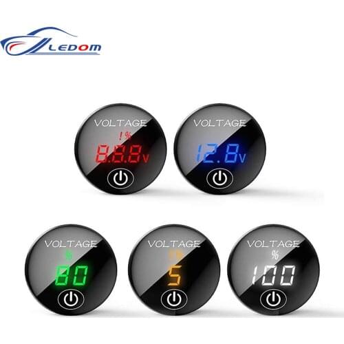 Mini DC 5V-48V Digital Voltage Meter Car Motorcycle Voltmeter Tester for Car Auto Motorcycle ATV Boat Waterproof