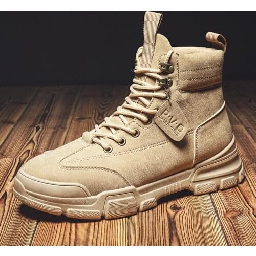 2021 Men Boots High Top Men Casual Martin Boots Non-slip Lace-up Male Shoes All-match High Quality Zapatillas Men Walking Shoes