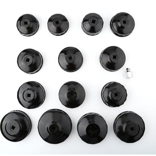 Oversea 15 Pcs Oil Filter Key Wrench Kit Changing Oil Filter Tools Set Black Made From Premium Metal Durable Universal