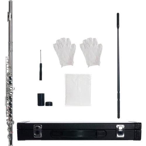 Flute Concert Instrument Set Musical C Foot Flute Closed Holes 16 key with