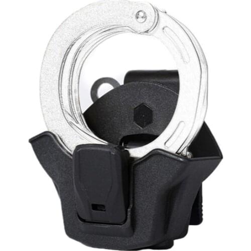 Duty Handcuffs 360 Degree Rotation Police Case Holster Dragon Skin Plastic Steel Thumb Release Height Adjustable for Belt Vest