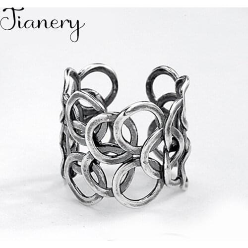 New Trendy Personality Punk Circle Rings For Women Lady Resizable Size Rings Party Jewelry Charm Gifts 2021