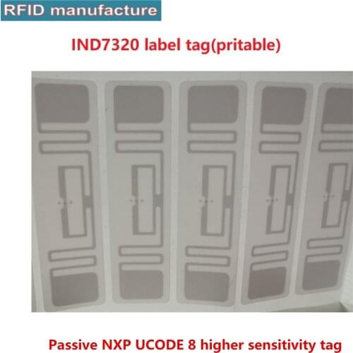 Passive NXP UCODE 8 higher sensitivity longer range 860-960mhz EPC gen2 disposable sticker tag 1-15meters for Vehicle management