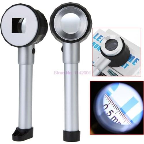 20set 20X 25mm LED Light Zoom Magnifying Glass Jewelry Loupe Observation Illumination Pcoket Hand-held Magnifier