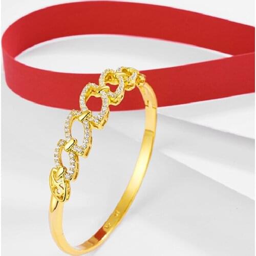 Supply Jewelry New Zircon Bracelet Explosion 24k Gold Plated Charm Bracelet Female Tassel Jewelry