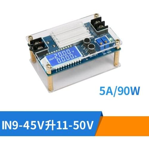 Boost constant voltage constant current power supply module DC-DC battery charging LCD display 5A boost module 80W Output 11-50v