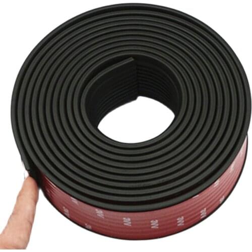 2M 10cm Rubber Car Side Skirt Anti-collision Scratch-resistant Protective Strip Bumper Scuff Plate Door Sill Strip