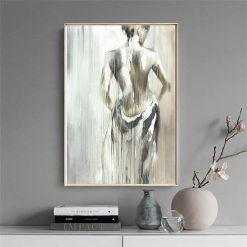 Figure Drawing Posters and Prints Home Decor Nordic Canvas Painting Wall Art Impressionist Lady Black White Picture for Bedroom