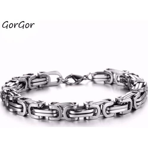 GorGor Korean Style Jewelry Exquisite Workmanship New Fashion Titanium Steel Domineering Simplicity Jewelry Mens Bracelet 711