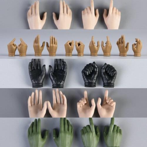 1/6 Naked hands and gloved hands Hand Styles Type Suitable For Ph Tbl Plastic Coated Female Body