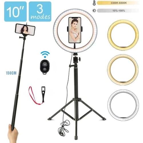 10inch LED Make-Up Ring Lamp With Tripod For Phone Photo Studio Video Lighting Selfie LED Table Lamp Ring Light For Photography
