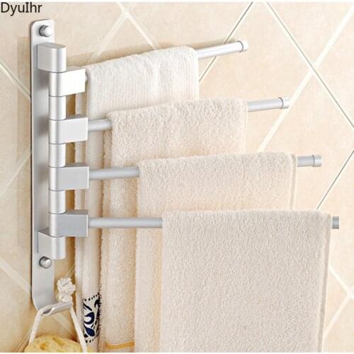 Bathroom decoration towel rack space aluminum rotating towel rack wall-mounted rod shower room towel storage rack DyuIhr