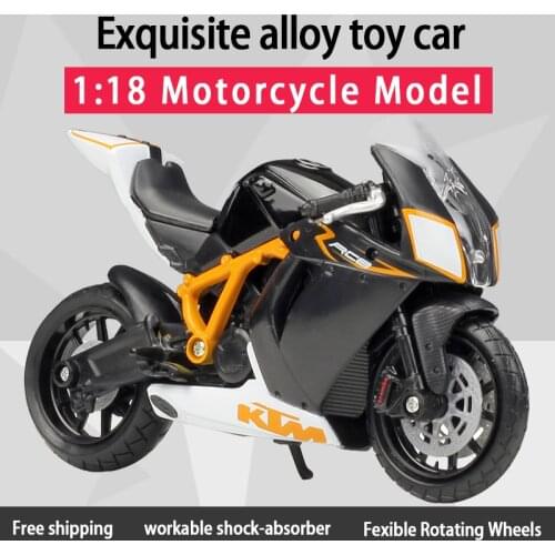 Bburago 1:18 KT M 1190 RC8 R Alloy Street Sport Motorcycles Model diavel bike Toy For Children Gifts kids for collection