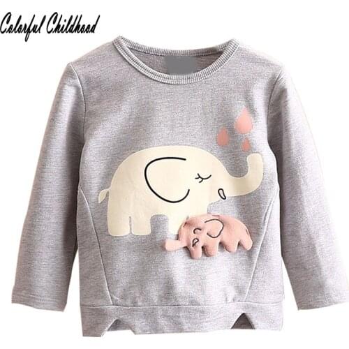 Spring Autumn girls outerwear Cartoon elephant print Jacket children Outfits Coat Kids Girls Clothes 2t-10
