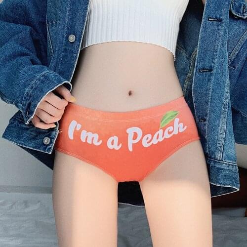 Thin Letter Print Cotton Girly Underwear Sexy Peach Hip Sports Panties Hips Breathable Seamless Womens Briefs Lingerie Tanga