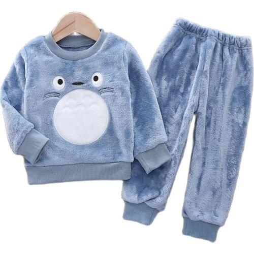 Winter Baby Boys Girls Pajamas Sets 2021 Autumn Fashion Flannel Fleece Clothes Kids Cartoon Bear Sleepwear Children Clothing