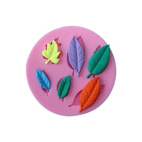 3D Silicone Leaf Shaped Baking Mold Fondant Cake Tool Chocolate Candy Cookies Pastry Soap Moulds D034