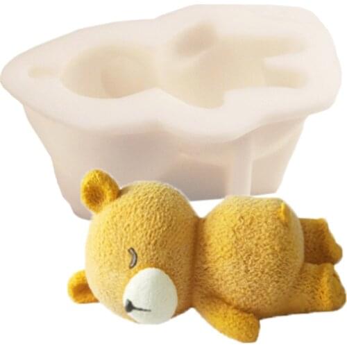3D Sleeping Bear Silicone Mousse Cake Mold Ice Cream Silicone Mold French Dessert Mold Kitchen Tools