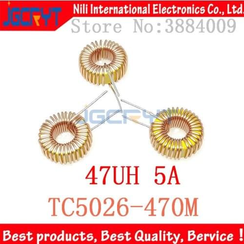 5 unids/lote TC5026-470M 47UH 5A TC5026 High-current magnetic ring inductance bare magnetic ring 13*5