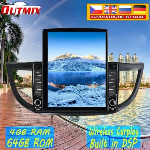 9.7 Inch Tesla Style Car Android GPS Navigation Radio Paly for Honda CRV 2012-2016 Multimedia Player DVD Video Vertical Screen