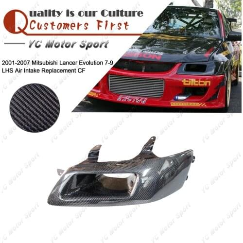 Car Accessories Carbon Fiber Air Duct Fit For 2001-2007 Evolution 7-9 EVO 7 8 9 LHS Vented Headlight Air Intake Replacement
