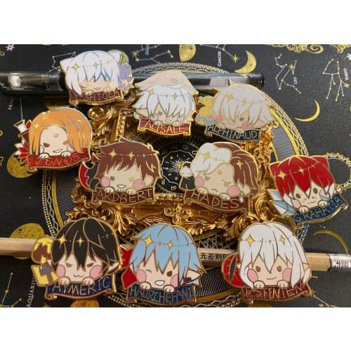 Anime Final Fantasy XIV Imitation Enamel Cute Keyrings Badge Brooch Pin Sticker Pendant School bag Itabag Toys Keychain Gifts