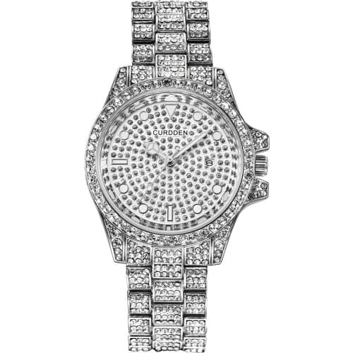 Gold Watches Mens Fashion Diamond Calendar Business Wrist Watch Box Luxury Brand Gifts Clock Relogios Masculinos 2020