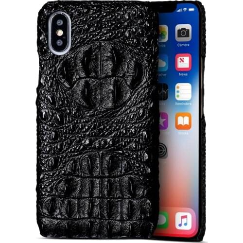 Luxury Crocodile Back Texture Phone Cases For iPhone 7 8 Plus X Xs Max Case Real Cowhide Back Cover For 6 6s 6p 7p 8p case