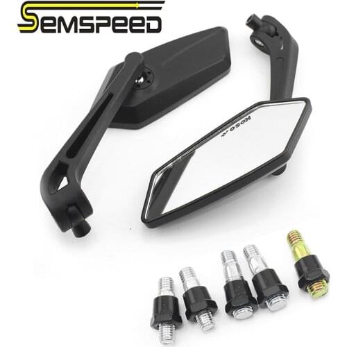 Black Motorcycle Handlebar Rear View Side Mirror Rearview Mirrors Universal For Honda Kawasaki Yamaha Suzuki Scooter Benelli