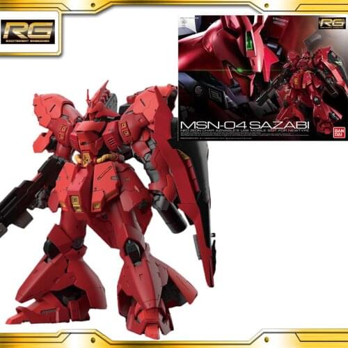 BANDAI GUNDAM RG 1/144 MSN-04 Sazabi Gundam model kids assembled Robot Anime action figure toys