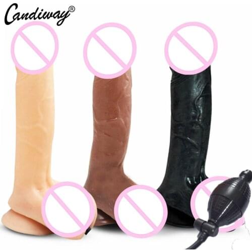 Dildos & Insertables/ Inflatable Dildos Suction Cup sex toys for couples lesbian beginner increase penis toys gay lover games
