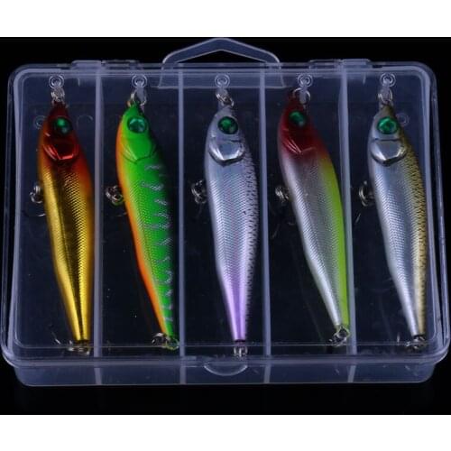 HENGJIA 5pcs 8.5cmn 13.6g hard plastic pencil fishing lures sea sinking baitcasting wobblers crankbaits pesca swimbaits with box