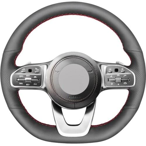 PU Artificial Leather Car Steering Wheel Cover For Mercedes-Benz A-Class W177 C-Class W205 E-Class W213 S-Class W222 2018-2020
