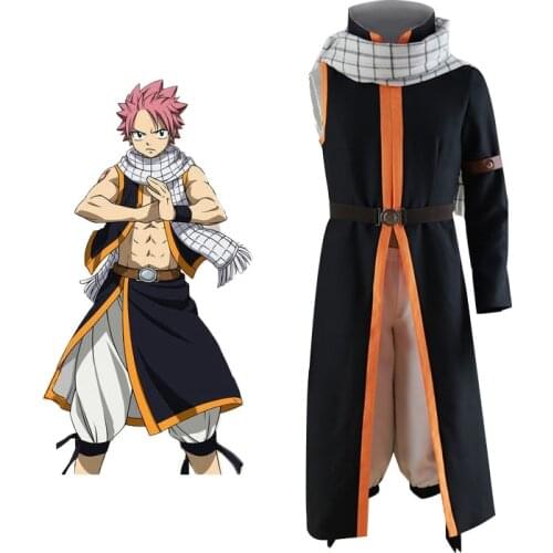 Anime FAIRY TAIL Cosplay Costume Etherious Natsu Dragneel Cosplay Costumes Halloween Carnival Party Full Sets Costumes scarf