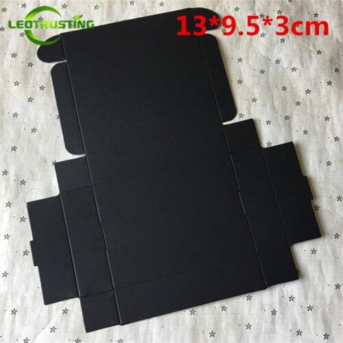 Leotrusting 50pcs 13*9.5*3cm Large Blank Black Paper Box Black Cardboard Paper Gift Packaging Box Handmade Wedding Paper Box