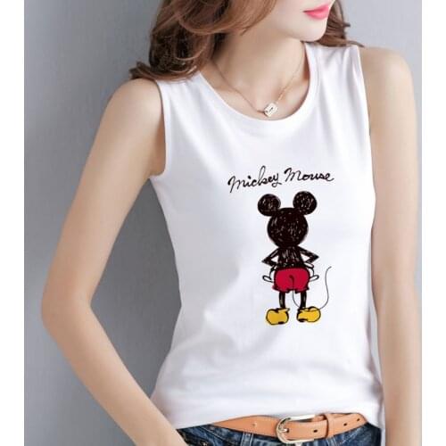 Disney Mickey summer vest sleeveless short loose T-Shirt Top with base vest y2k tops tank top women all neon store clothes