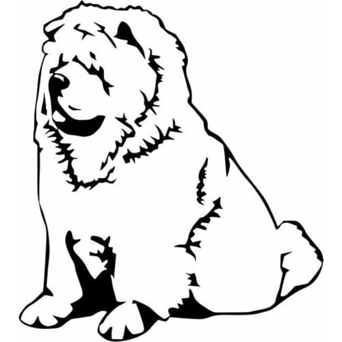 LLY-0373 Personality Car Stickers Chow Chow Dog Stay Adorable Pet Decal Decoration PVC Sunscreen Waterproof Self-adhesive Decals