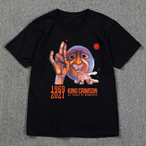 King Crimson MenS In The Court Of The Crimson King T-Shirt MenS Fashion Crew Neck Short Sleeves Cotton Tops