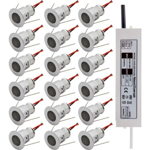 Mini Downlight LED Spot Light 1W Embedded Small Spotlight Ceiling Down Light 12V Kitchen Bathroom Spotlight with Transformer