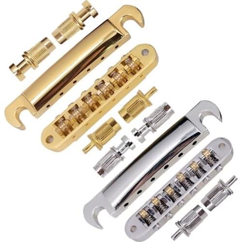 A Set Of Electric Guitar Roller Saddle Bridge & Tailpiece Guitar Accessories Parts Small Studs & Anchor
