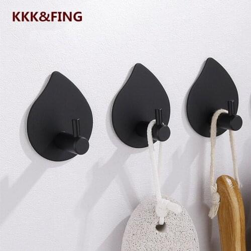 KK&FING Punch-free Bathroom Wall Hanging Coat Hooks Creative Metal Hook Stainless Steel Sticky Hook Clothes Hook Door Hanging