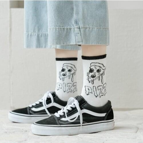 5 Pairs Women Socks Spring Black White Style Breathable Comfortable Kawaii Soft Girls Socks Street Fashion Individuality Socks