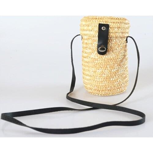 New Fashion Mini Woven Barrel Womens Shoulder Bag Bohemian Summer Straw Beach Bag Designer Female Crossbody Bags Shopper Purse
