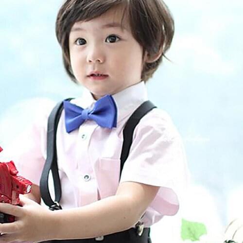 Solid Color Baby Kids Tie Adjustable Necktie Bowtie Party Photography Props