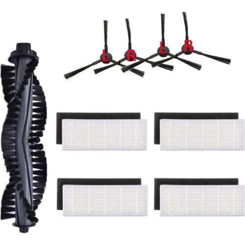 1pc Main Brush+4pcs dust HEPA Filter+4pcs Side Brush for ILIFE A4s Robot Vacuum Cleaner accessories Parts