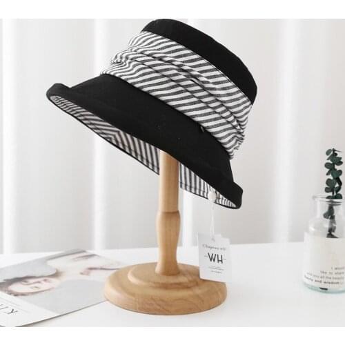 Fashion Summer Women Beach Sand Sunshade Cotton Bucket Hats Female Bucket Caps British Style Panama Girl Street Casual Bucet Cap