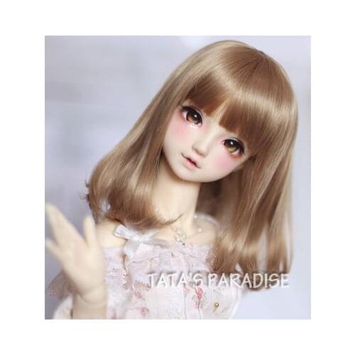 BJD doll wig is suitable for 1/3, 1/4 size wig with high temperature silk [honey tea · pear flower] and short shoulder hair