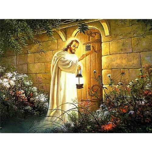 PDMDOG 5D Full Square Diamond Painting Jesus Craft Kit Diamond Embroidery Religion Mosaic Door Art Rhinestone Home Decoration