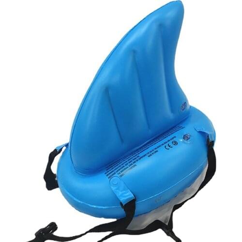 Swimming Float Shark Ring with Adjustable Straps Cartoon Animal Inflatable Aid Accessory Kids toy learning to swim children